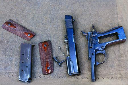 Parts of gun to clean の写真素材