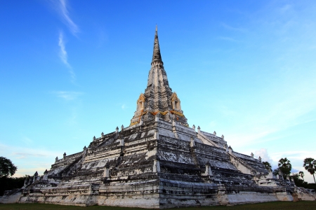 Chedi Phukhao Thong at Ayutthaya in Thailandの写真素材