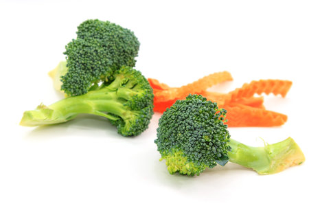 Set vegetables, Fresh broccoli on white backgroundの写真素材