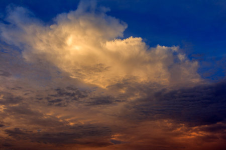 Sky with clouds at sunset