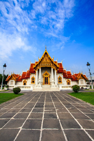 The Marble Temple, Wat Benchamabophit at Bangkok inThailandの写真素材