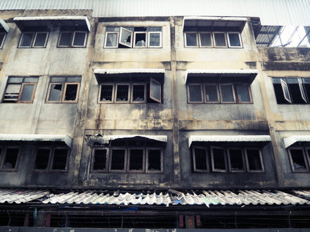 Wrought iron windows after fire.