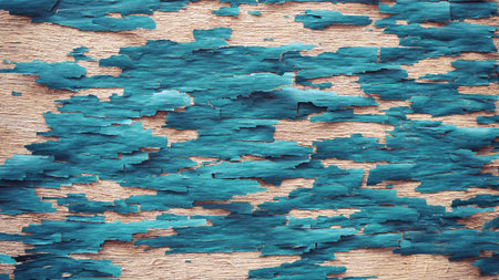 Blue peeling from wooden floors. background.