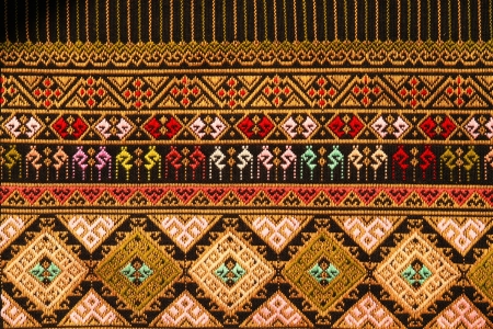 Thai silk fabric pattern backgroundの写真素材