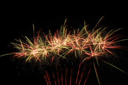 fireworks on the night skyの写真素材