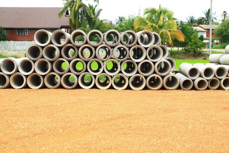 Stacked concrete drainage pipe 