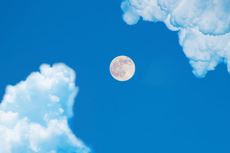 night sky with moon and cloud before sunset