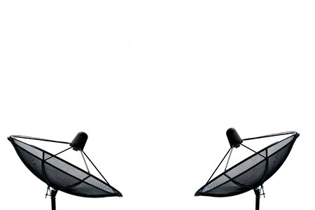 Satellite dish isolate on the white backgroundの写真素材