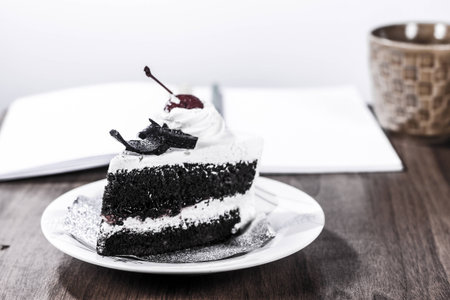 vintage chocolate cakeの写真素材