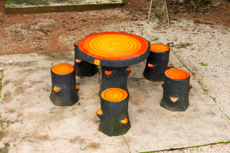 Outdoor table and chairsの写真素材