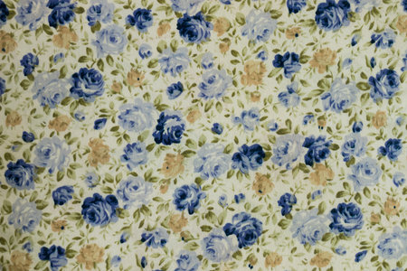 Fragment of colorful retro tapestry textile pattern with floral ornament useful as backgroundの写真素材