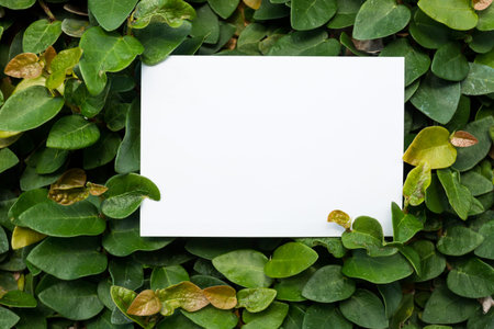 paper on  green leavesの写真素材