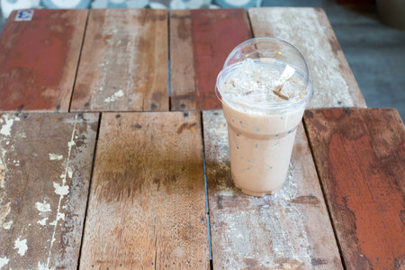 coffee in plastic cupの写真素材