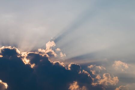 Ray of lights through the cloudsの写真素材