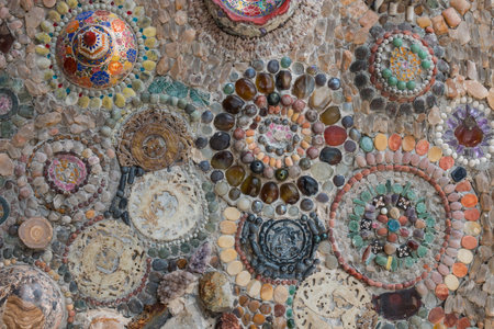 colorful tiles mosaic for backgroundの写真素材