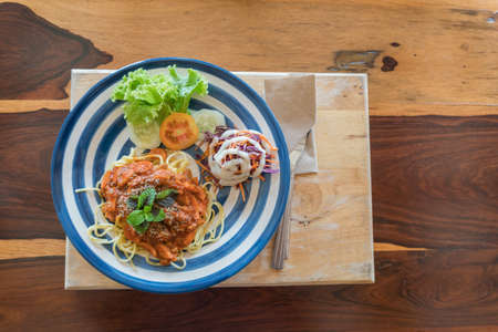 beef steak on wood tableの写真素材