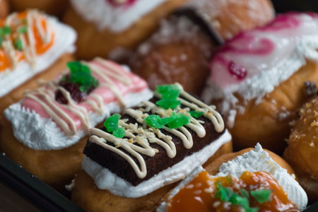 Sweet and vibrant bread on wooden