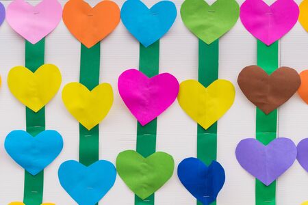 colorful paper heart  for backdropの写真素材