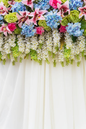 Beautiful floral backdrop for ceremonyの写真素材
