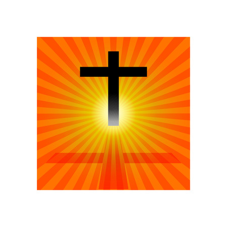 Jesus cross with sun rays background.のイラスト素材