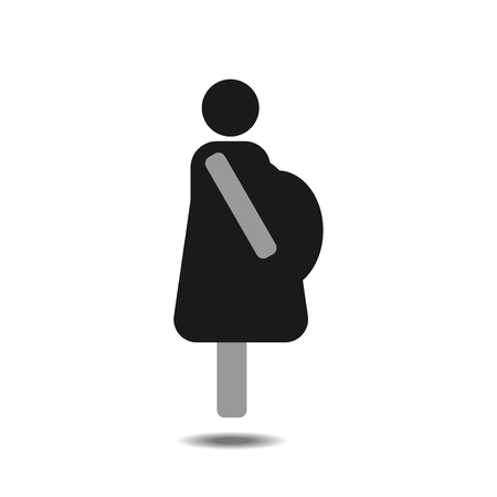 vector illustration icon of a pregnant womanのイラスト素材
