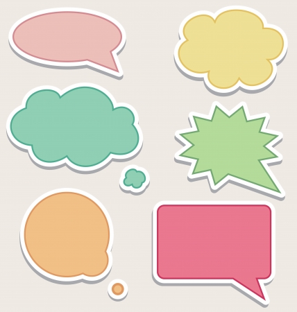 Set of Colorful Speech Bubbles or Cloudsのイラスト素材
