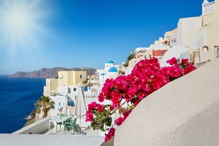 View of the architecture of Santorini island, Greeceの写真素材