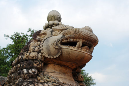 unicorn sculpture of hinduismの写真素材