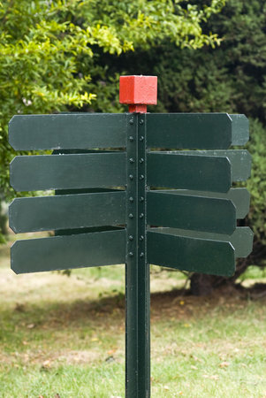road sign concept in the garden