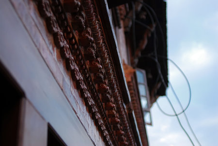 Architectural details of nepal の写真素材