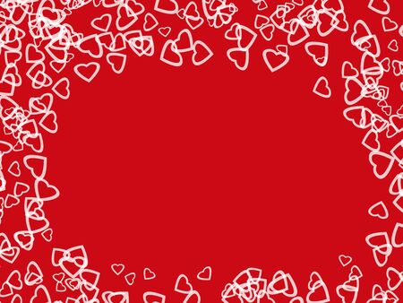 abstract white hearts shape in red backgroundの写真素材