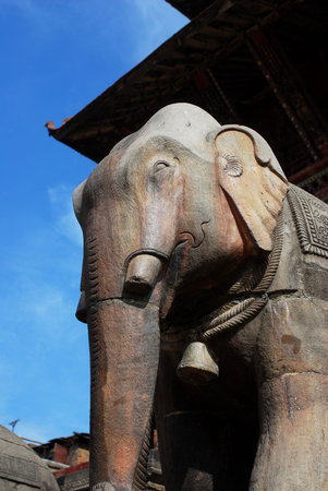 Closeup of a elephant sculptureの写真素材