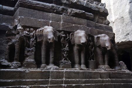 Closeup of elephants sculpturesの写真素材