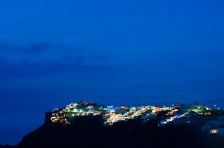 Santorini island at night of Greeceの写真素材