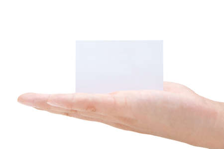 Blank Business Card In Handの写真素材