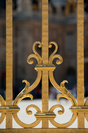 Detail of golden door of Versailles Palace. France の写真素材