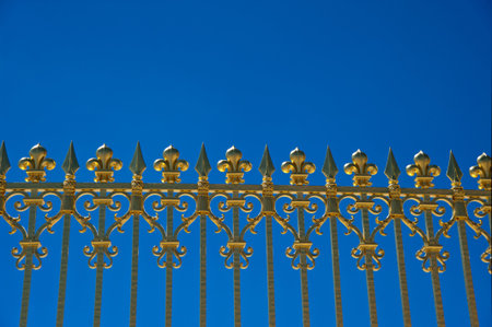 Detail of golden door of Versailles Palace. France の写真素材