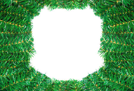 Christmas green framework with Pine needles isolated の写真素材