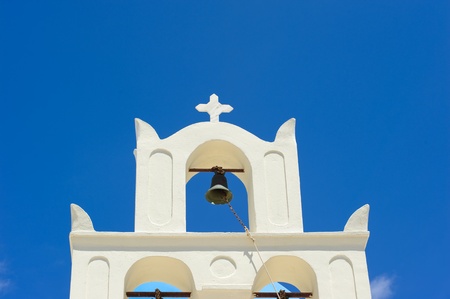 Greek orthodox church in Oia village on Santorini  の写真素材