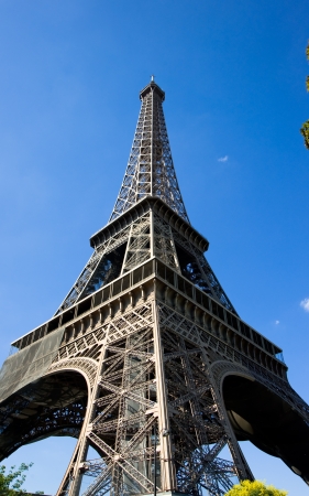 Eiffel tower against blue sky,Paris,Franceの写真素材