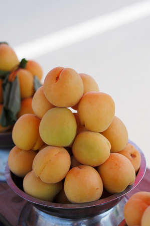 Closeup of apricotsの写真素材