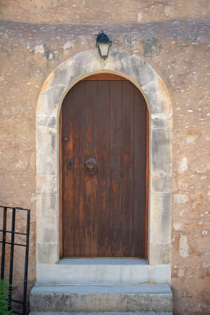 Traditional Aegean architecture wooden windowの写真素材
