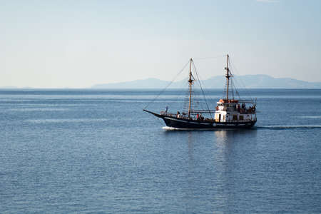 Sailboats in the harbor. Boat on the sea.の写真素材