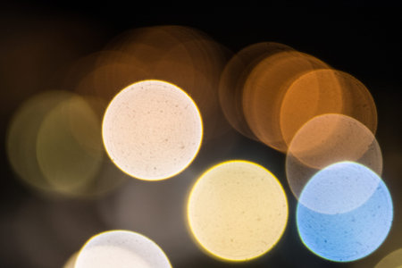 Abstract bokeh circles of light of different colors