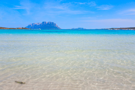 Panoramic view of Cala Smeralda beach, Sardinia island, Italyの写真素材