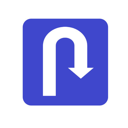 turn back traffic sign isolated with white background.の写真素材