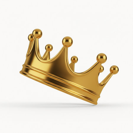 Crown isolated on white background. 3d rendering. Golden crownの素材