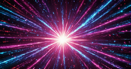 3d illustration of abstract background with glowing particles. 3d renderingの素材