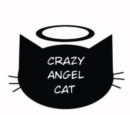 Crazy angel cat Black shadowの写真素材