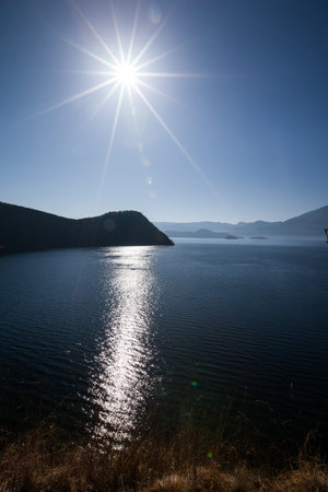 Yunnan Lugu Lake sceneryの写真素材